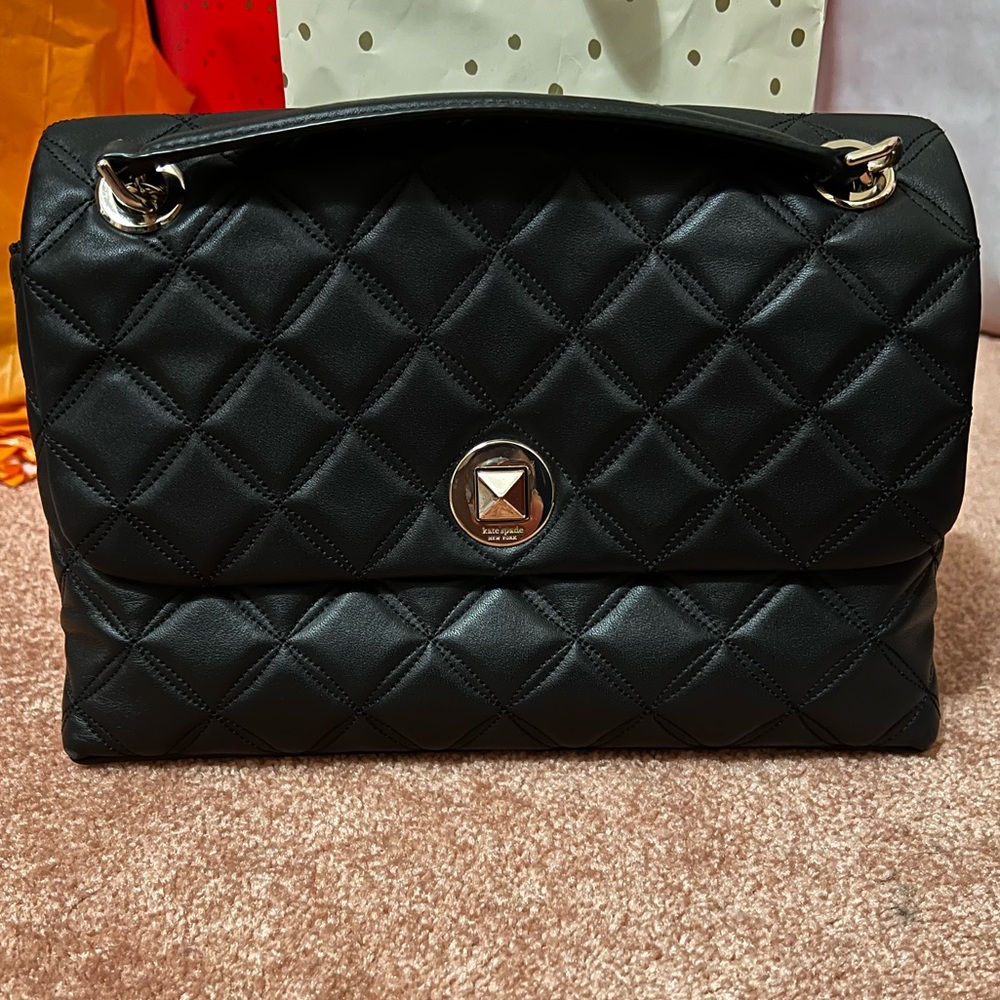 Kate Spade: Black Quilted Natalia Crossbody Women's Bag